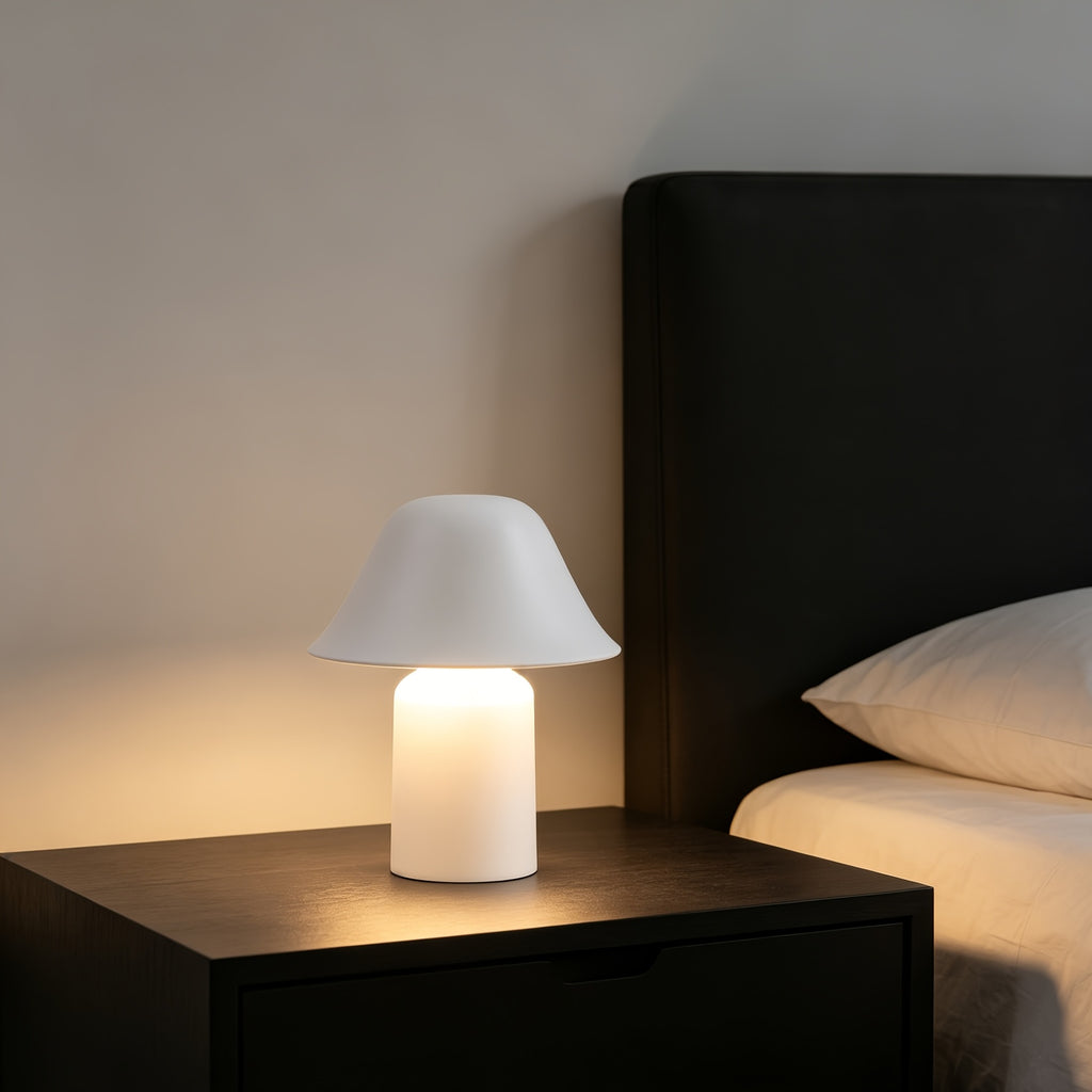 Lampe champignon blanche à hauteur réglable, sans fil et tactile