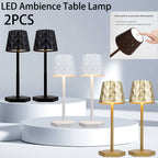 Lot de 2 lampes sans fil à abat-jour ondulé, tactiles, 30,5 cm