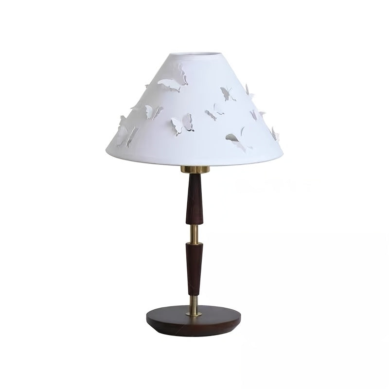 Abat-jour conique blanc à papillons découpés en relief, Ø 30 cm