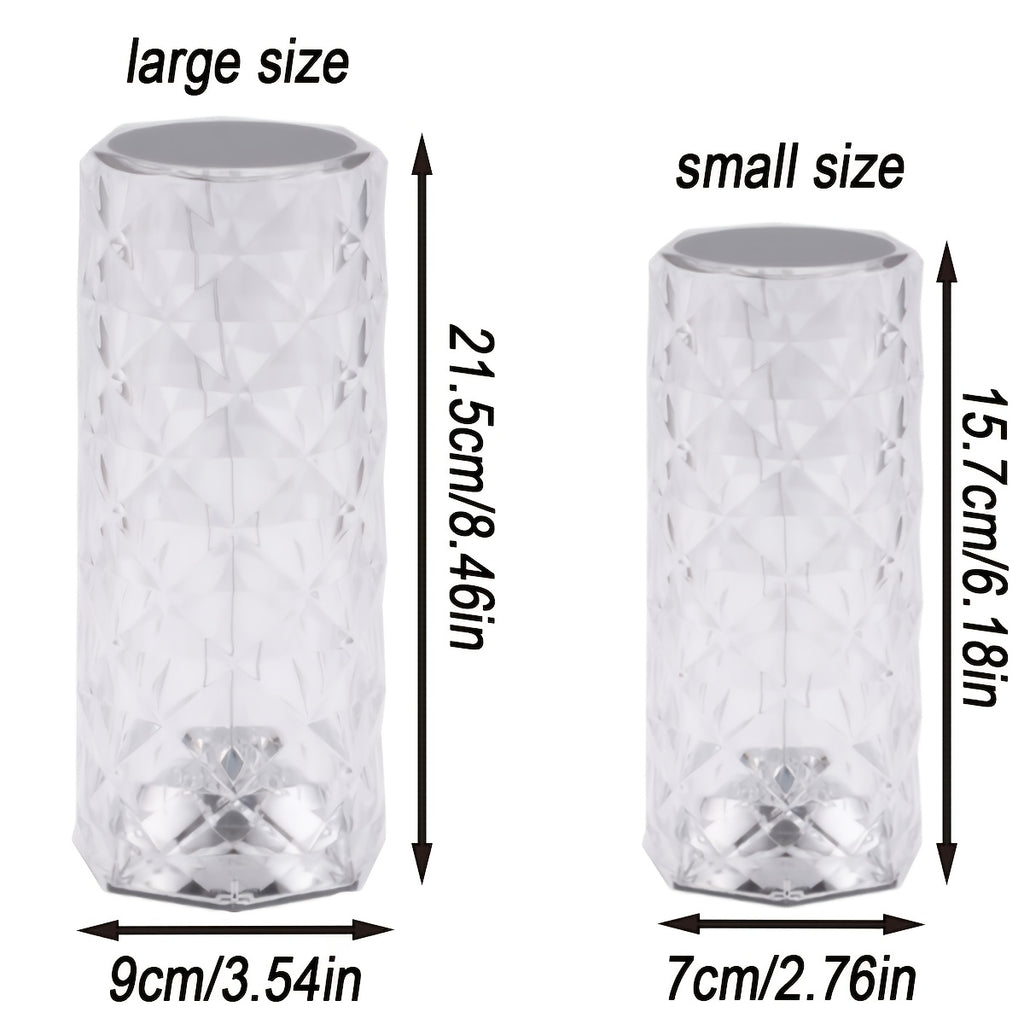Lampe acrylique effet diamant RVB 16 couleurs, tactile et télécommande