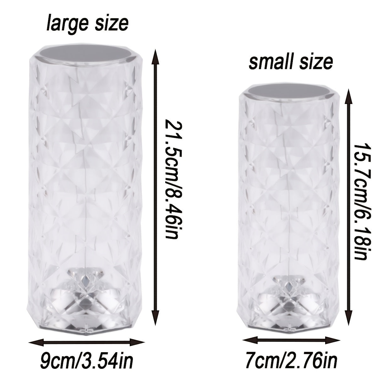 Lampe acrylique effet diamant RVB 16 couleurs, tactile et télécommande