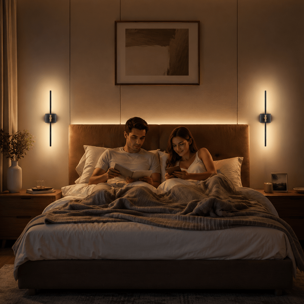 Barre lumineuse noire et dorée sans fil, 71 cm