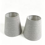 Lot de 2 abat-jour coniques gris aspect lin, bague de 4,2 cm