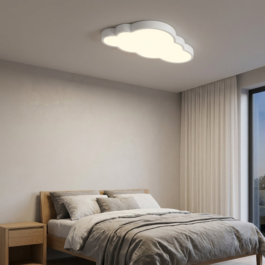 Plafonnier LED nuage blanc 50 cm pour chambre d'enfant, trois teintes