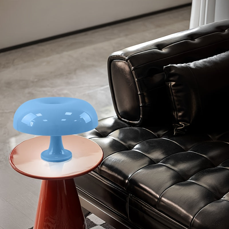 Lampe champignon bleu ciel en plastique brillant, LED, USB