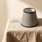 Lot de 2 abat-jour coniques à motif tressé noir et blanc, Ø 20 cm