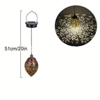 Suspension solaire goutte d'eau en métal ajouré cuivré, 51 cm
