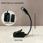 Lampe de lecture à pince noire à piles, variation de 20 à 100 %