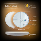 Plafonnier LED rond extra-plat Ø 60 cm 48W, trois teintes réglables