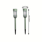 Lot de 2 lanternes solaires de jardin vert sauge à grille, 48 cm