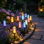 Guirlande solaire de piquets à bulles pour allée, 10 à 30 lumières