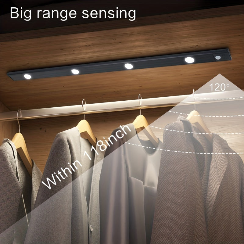 Lot de 2 réglettes LED à spots, argentées ou noires, 20 à 40 cm
