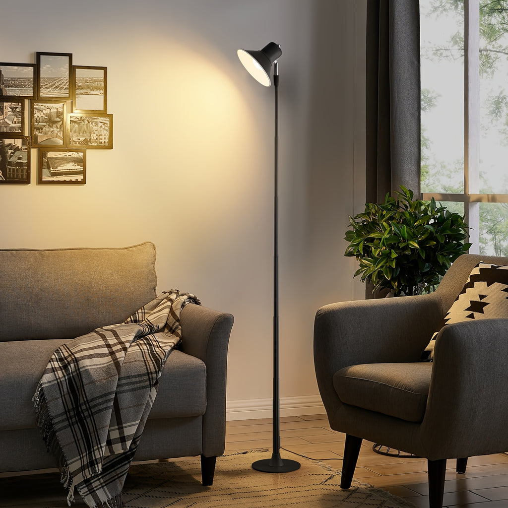 Lampadaire LED USB noir convertible en lampe de chevet, 45 à 145 cm