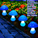 Guirlande solaire de champignons bleus à planter, 8 modes