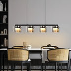 Suspension LED en verre fumé, 3 ou 4 lumières, blanc chaud 3000K