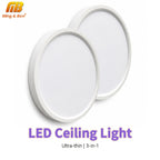 Plafonnier LED rond extra-plat Ø 50 cm, 3 teintes, lot de 2