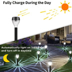 Lot de 8 lampes solaires de jardin noires à diffuseur prismatique