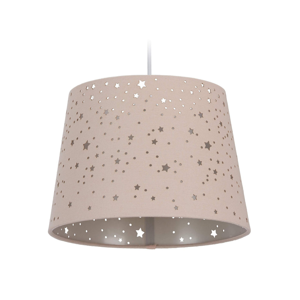 Suspension chambre d'enfant en tissu rose ajouré d'étoiles, Ø 27 cm