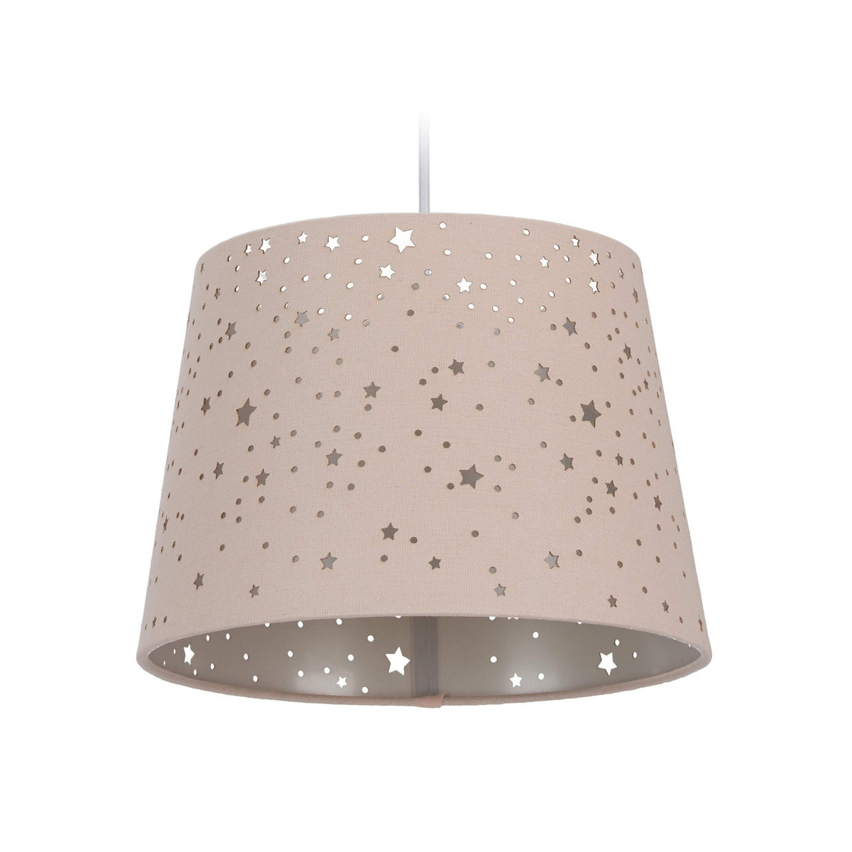 Suspension chambre d'enfant en tissu rose ajouré d'étoiles, Ø 27 cm