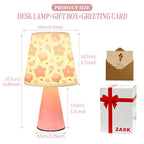 Lampe de chevet rose à fleurs de cerisier, abat-jour en lin, USB