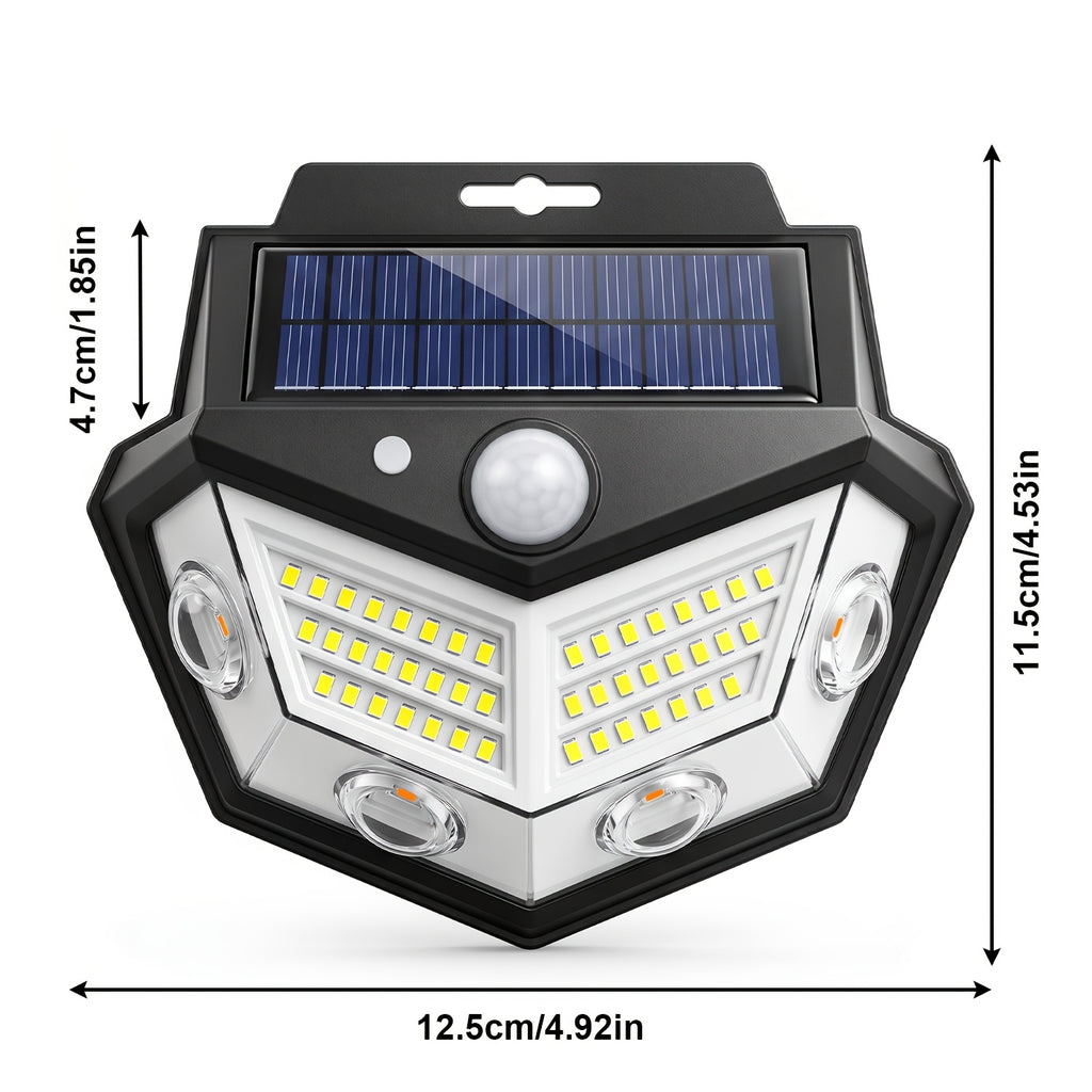 Applique solaire à détecteur, halo ambré et lumière blanche, lot de 4