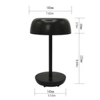 Lampe de table champignon solaire et USB-C, tactile, noire ou blanche