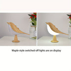 Lampe décorative oiseau effet bois, sans fil et tactile