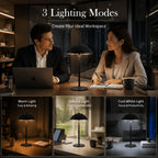 Lot de 4 lampes champignon noires sans fil en métal, tactiles