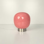 Lampe de chevet globe en verre coloré, socle métal, USB, 19 cm