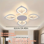 Plafonnier LED à 4 feuilles scintillantes, doré, blanc ou noir