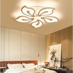 Plafonnier LED fleur blanche Ø 49 cm, 73 W, variateur à télécommande