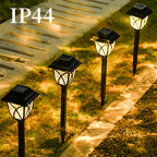 Lanterne solaire de jardin à vitre ciselée, IP44, 44 cm, lot de 6