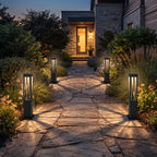Borne lumineuse extérieure en aluminium noir, LED 3000K, 60 ou 80 cm