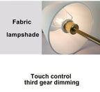Lampe de chevet sans fil, abat-jour tissu blanc, pied doré, 2 tailles