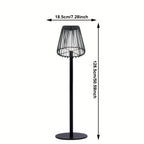 Lampadaire solaire 128,5 cm à abat-jour cage en fer, gris anthracite