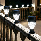 Lot de 8 lampes solaires pour rampe et clôture, fixation collier