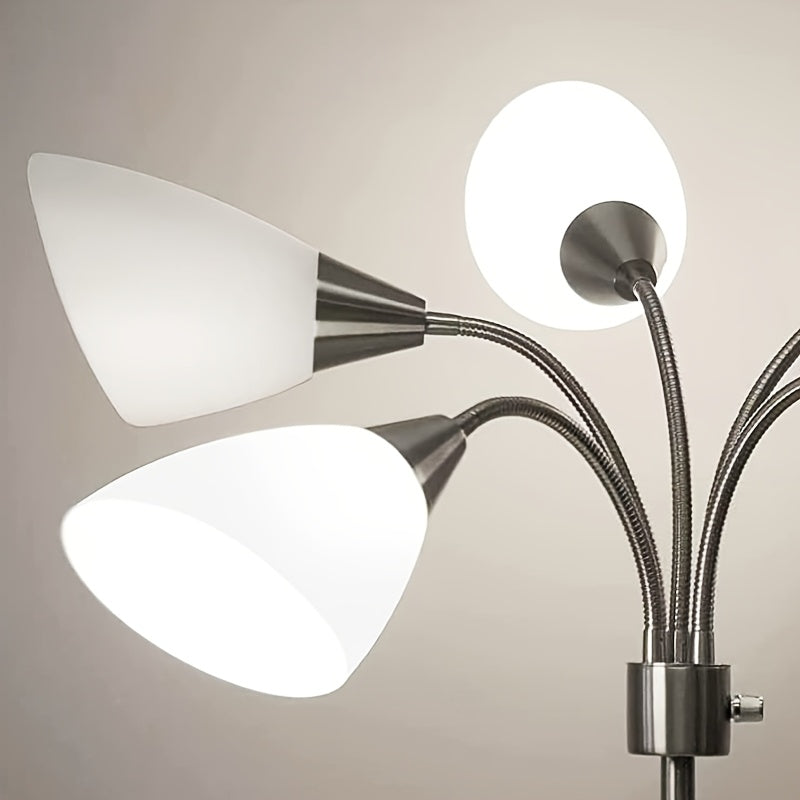 Lot de 6 tulipes abat-jour biseautées blanches pour lampadaire à bras