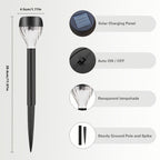 Lampe solaire de jardin à piquet, diffuseur torsadé, lot de 10