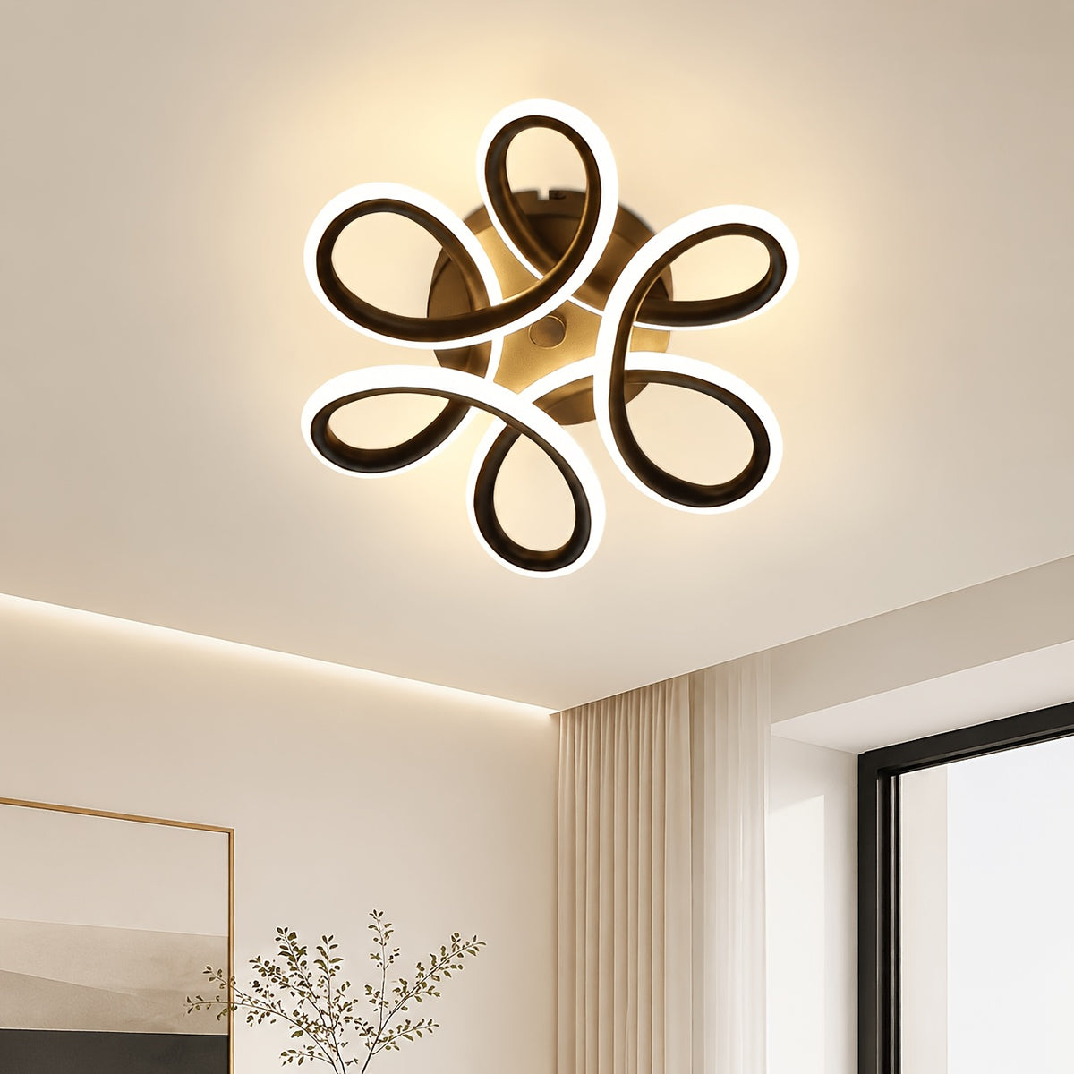 Plafonnier design en forme de fleur graphique