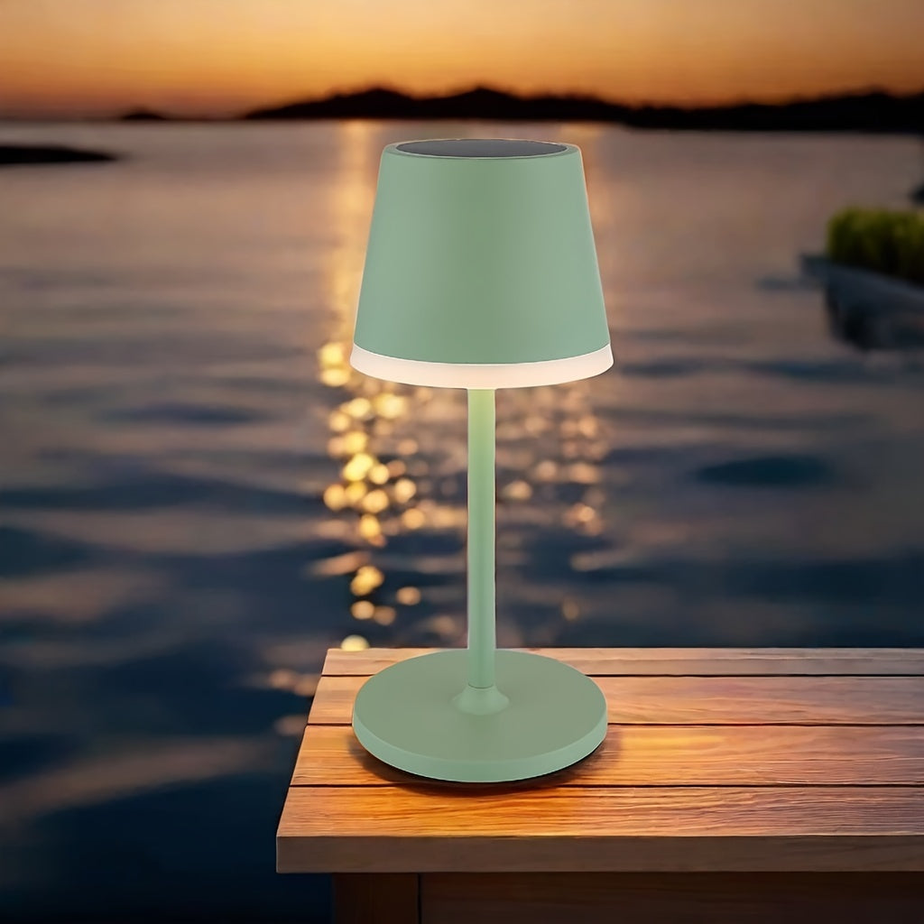 Lampe de table solaire vert sauge à deux hauteurs, IP44, 41 cm