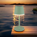Lampe de table solaire vert sauge à deux hauteurs, IP44, 41 cm