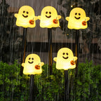 Guirlande solaire de 5 fantômes souriants à planter, 36 cm