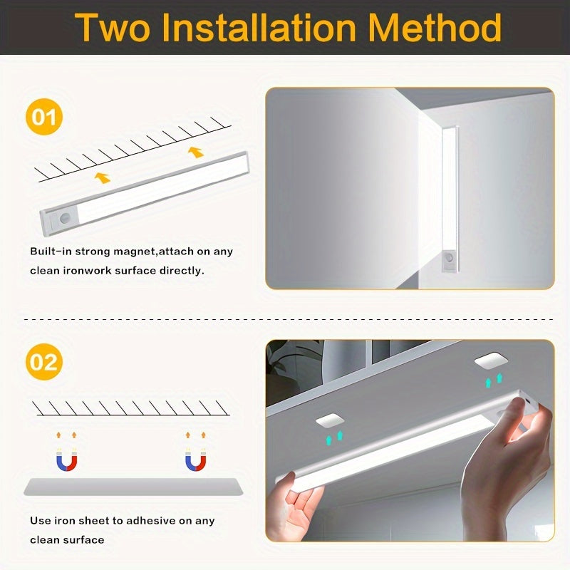 Réglette LED sans fil en aluminium à détecteur, 10 à 50 cm