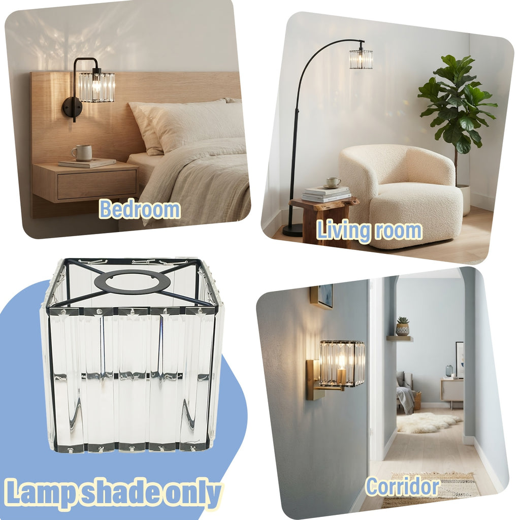 Lot de 2 verres de remplacement cubiques à prismes de verre, 13 cm