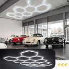 Plafonnier LED hexagonal en kit pour garage ou atelier, 24 à 68 tubes