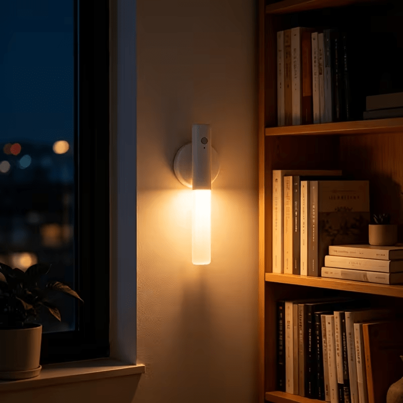 Applique murale LED tube à détecteur de mouvement, recharge USB-C
