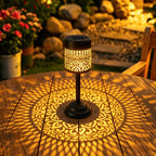 Lot de 2 lampes de table solaires ajourées sur pied, 26 cm, IP65