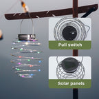 Suspension solaire spirale en fil de fer à 16 LED, lot de 3 ou 5