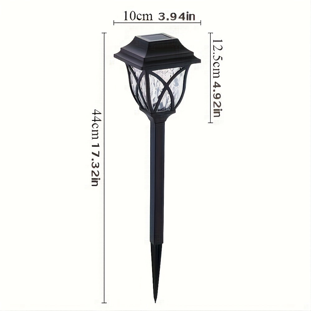 Lanterne solaire de jardin à vitre ciselée, IP44, 44 cm, lot de 6