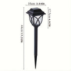 Lanterne solaire de jardin à vitre ciselée, IP44, 44 cm, lot de 6
